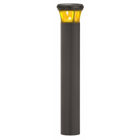 Turtle Friendly Amber LED Bollard - Flat Top - Selectable 24/15/12 Watt - 42 Inch - 120/277V - Bronze Finish