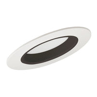 6IN Lensed Flat Diffuser Trim, White, White Trim Ring