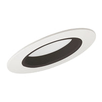6IN Lensed Flat Diffuser Trim, White, White Trim Ring