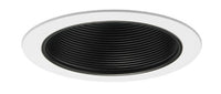 6IN Straight Baffle Trims, White, White Trim Ring