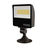 LED Flood Light, Adjustable Light Output, Switchable CCT- 3000K, 4000K, 500K, Knuckle Yoke, Bronze Finish