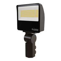 LED Flood Light, Adjustable Light Output, Switchable CCT- 3000K, 4000K, 5000K, 120-277V, Yoke & Slipfitter, Bronze Finish