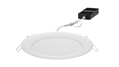 6 Inch LED Connected Wafer Down-Light, Round, Color Selectable - 27K/30K/35K/40K/50K, Matte White