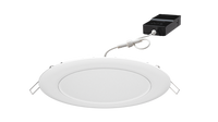 6 Inch LED Connected Wafer Down-Light, Round, Color Selectable - 27K/30K/35K/40K/50K, Matte White