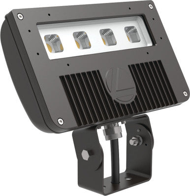 LED Flood Luminaire, 8546 Lumens, 4000K, 70CRI, Narrow Spot Distribution, 120-277V, Slipfitter, House Shield, Bronze Finish