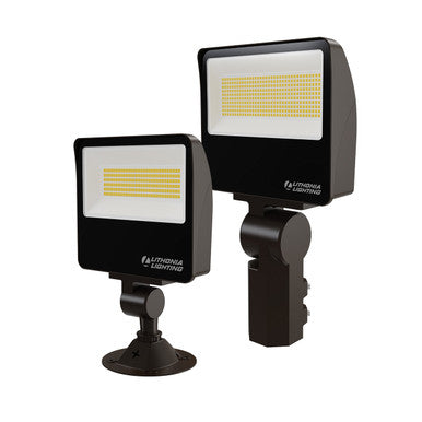 LED Flood Light, Adjustable Light Output, Switchable CCT- 3000K, 4000K, 5000K, 120-277V, Knuckle Yoke, Bronze Finish