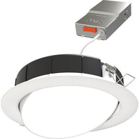 6 Inch Wafer Thin LED Down-Light, Adjustable Trim, Color Selectable - 27K/30K/35K/40K/50K, 90+ CRI, Matte White