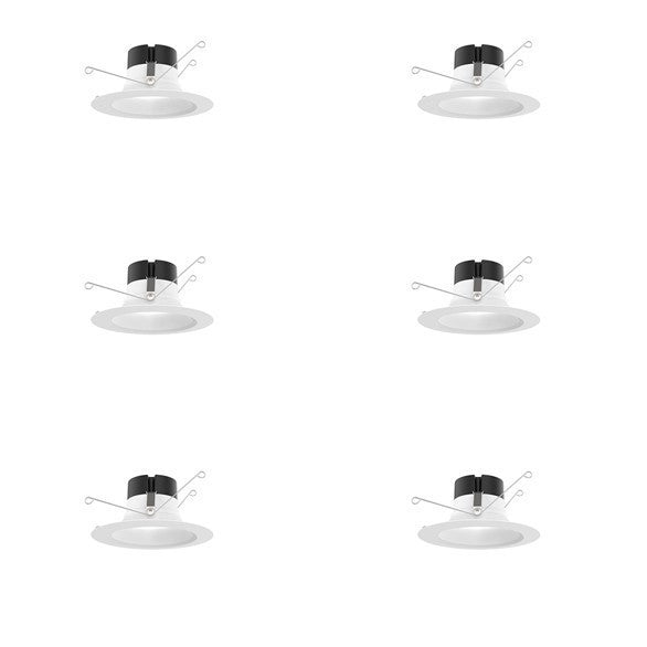 6IN Juno E Series Smooth Retrofit Down-Light, High LM, Switchable CCT - 2700K, 3000K, 3500K, 4000K, 5000K, 90+ CRI