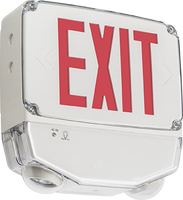 The WLTC by Lithonia Lighting® is a high-performing wet location LED exit combination light that  provides a minimum of 90-minutes of illuminationupon the loss of AC power. It is designed with waterti - WLTC 1 G M4
