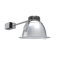 LBR 8IN Round New Retrofit Housing, Switchable Lumens, Switchable CCT, Clear, Semi-Specular Chrome Trim, Medium Wide Light Distribution, 120-277V, Dimming 0-10V - Model LBR8 ALO2 SWW1 AR LSS MWD MVolt UGZ