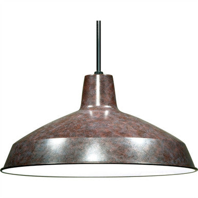 Old Bronze Industrial Warehouse Style Pendant - 16in. Diameter