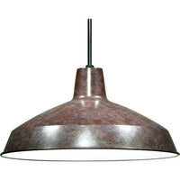 Old Bronze Industrial Warehouse Style Pendant - 16in. Diameter