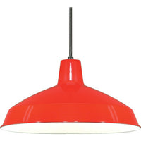 Red Industrial Warehouse Style Pendant - 16in. Diameter