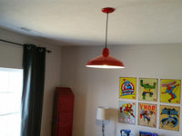 Red Industrial Warehouse Style Pendant - 16in. Diameter