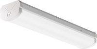 2FT LED Wraparound, Nominal 4800 LM, Curved, linear prismatic, Generic dimming driver (0-10v), dims to 10%, 90+ CRI, 5000K