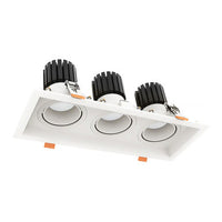 LED Architectural Light Triple Slot - 30W - 120V - Color Selectable 27K/30K/35K/40K/50K - Triac Dimmable - Frosted Lens - White Finish