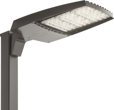 RSX LED Area Light, Size 3, 42630 Lumens, 4000K, Type V distribution, 120-277V, Round pole mounting, Field adjustable output, Dark bronze finish, super durable