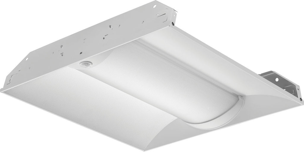 Recessed Volumetric 1x4 LED, Nominal 3000 LM, Curved, linear prismatic, eldoLED dimming 1%, 80+ CRI, 4000K, nLight with 100% (L100) LM management