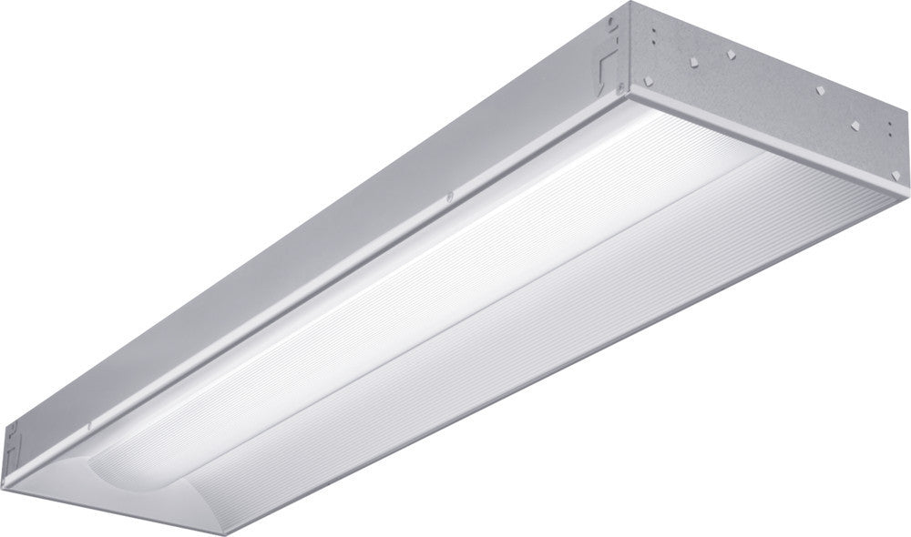 Recessed Volumetric 1x4 LED, Nominal 2000 LM, Curved, linear prismatic, eldoLED dimming 1%, 80+ CRI, 3000K