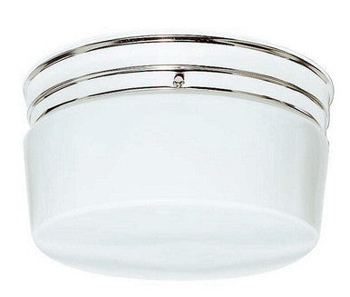 2 Light - 10" - Flush Mount - Large White Drum
