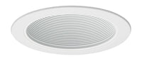6IN Conical Baffle Trim, White, White Trim Ring