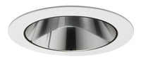 6IN Coned Trims, Clear Alzak, White Trim Ring