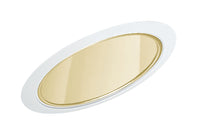 6IN Standard Slope Down-Light Reflector Cone Trim, White, White Trim Ring
