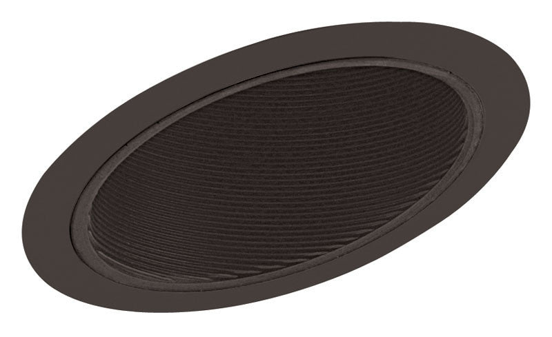 6IN Standard Slope Down-Light Baffle Trim, Black Cone, Black Trim Ring