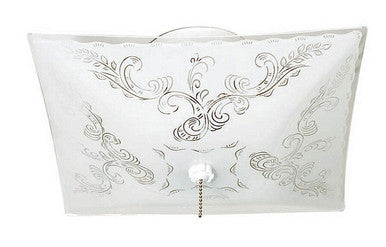 2 Light - 12" - Ceiling Fixture - Square Floral / W/Pull Chain