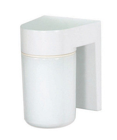 1 Light - 8" - Utility, Wall Mount - With White Glass Cylinder