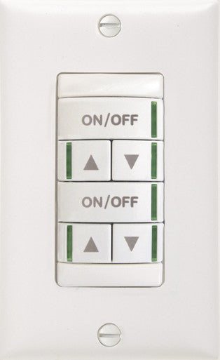 Low Voltage Push-Button Wallpod, 2-Pole, Raise/Lower Dimming, Ivory