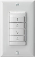 Low Voltage Push-Button Wallpod, 4 scene control, White