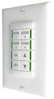 Low Voltage Push-Button Wallpod, 4 scene control, Raise/Lower Dimming, Gray