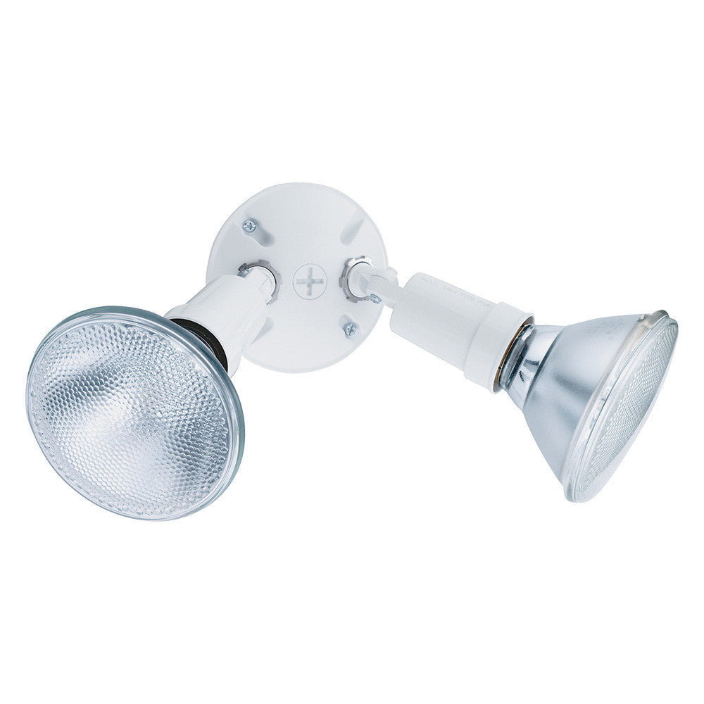 Twin par holder, (2) Up to 150W Outdoor PAR Medium Base Lamps, 120V, White