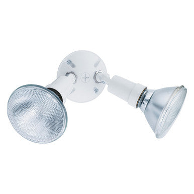 Twin par holder, (2) Up to 150W Outdoor PAR Medium Base Lamps, 120V, White