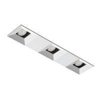 Aculux 2-in 3-head regressed pinhole, white self flange - 2SQ3ABV BD WHSF