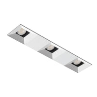 Aculux 2-in 3-head regressed pinhole, white self flange - 2SQ3ABV BD WHSF