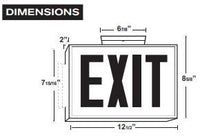 White LED Steel Housing Exit Sign NO Battery Back Up - Green Lettering