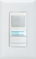 Wall Switch Sensor, Passive Dual Technology, Low Voltage, Raise/Lower Dimming, White
