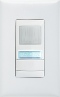 Wall Switch Sensor, Passive Dual Technology, Low Voltage, Raise/Lower Dimming, White