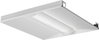 Basket LED lensed troffer 2x2, Nominal 4800 LM, Curved, linear prismatic, Generic dimming driver (0-10v), dims to 10%, 80+ CRI, 3500K
