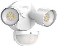 LED Residential Security FloodLights, 2 Round Heads, 4000K, 120V, White