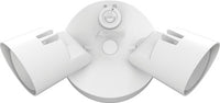LED Residential Security FloodLights, 2 Round Heads, Adjustable Light Output, 4000K, 120V, Photocell, White
