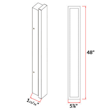 Decorative Center Lit LED Wall Sconce - 48in.X5-7/8in. - 36 Watt - Max Lumens 2108 - Color Temperature Selectable 30K/40K/50K - 120-277V - Black Finish