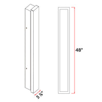 Decorative Edge Lit LED Wall Sconce - 48in.X5-7/8in. - 36 Watt - Max Lumens 1883 - RGB Color Selectable 27K-65K - 120-277V - Black Finish