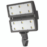LED Flood Luminaire, 59238 Lumens, 4000K, Wide Flood Distribution, 120-277V, Integral Slipfitter, Bronze Finish
