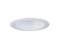 4 IN Black Baffle, Matte White Flange Trim