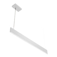 Architectural Slim Pendant Light - Multiwatt 30W/34W/37W/40W - Max 3600 Lumens - 6 Foot - White Finish - Color Tunable 27K/30K/35K/40K/50K - Frosted Lens - Suspension Cable Mount - 120-277V