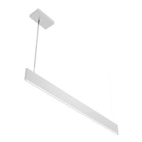 Architectural Slim Pendant Light - Multiwatt 30W/34W/37W/40W - Max 3600 Lumens - 6 Foot - White Finish - Color Tunable 27K/30K/35K/40K/50K - Frosted Lens - Suspension Cable Mount - 120-277V
