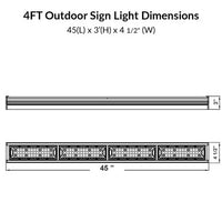 LED Sign Light - 4 Foot - 120 Watts - 3000K Soft Light - 120-277V - Black Finish